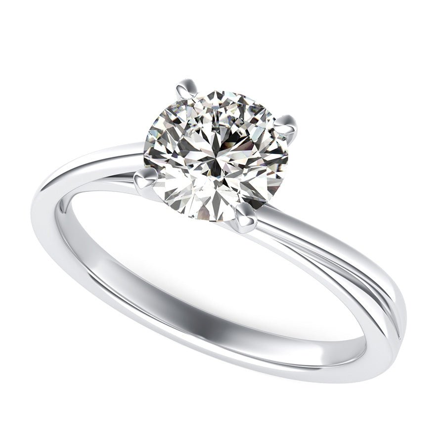 Cathedral Twist Solitaire Engagement Ring - Jewelry Exchange Center