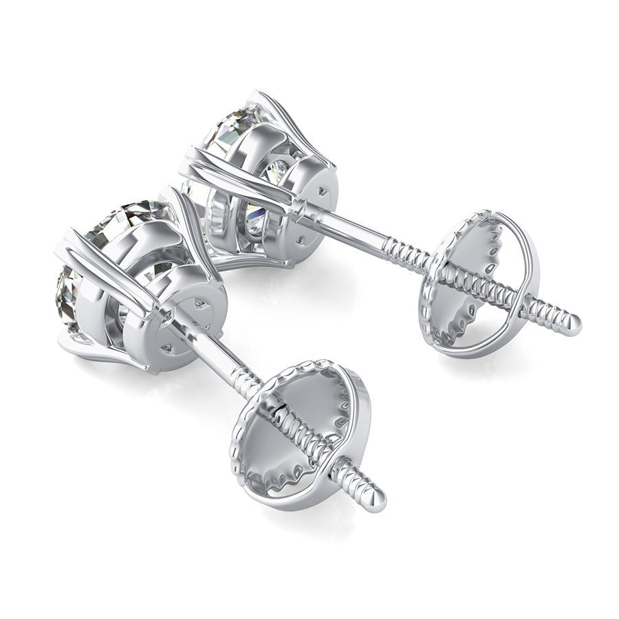 Stud Earrings With Heart Shaped Prong Setting - Jewelry Exchange Center