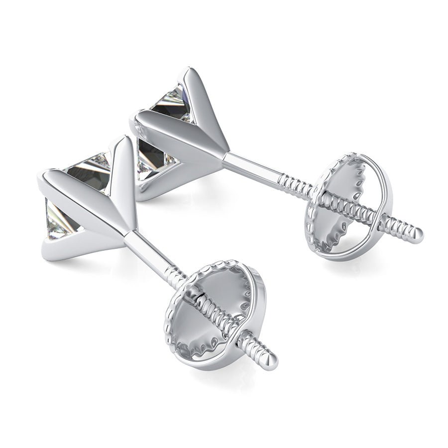 V Prong Martini Stud Earrings - Jewelry Exchange Center