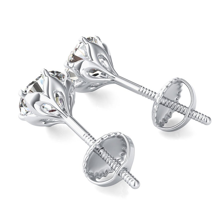 Flower Prong Stud Earrings - Jewelry Exchange Center