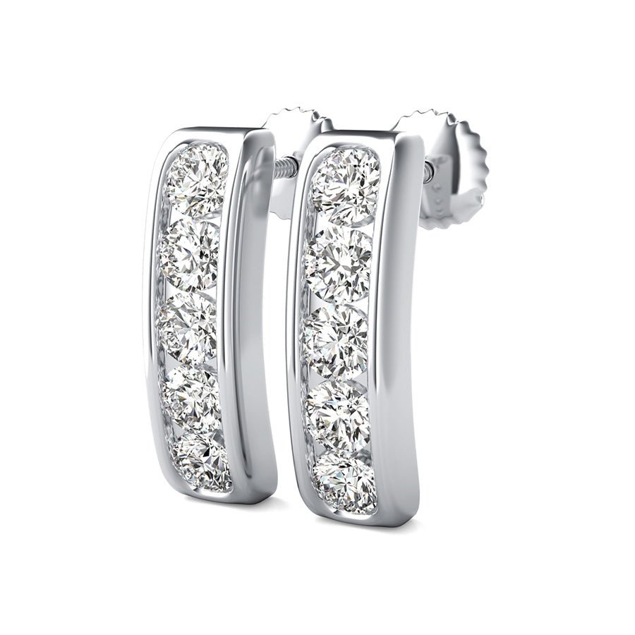 Bar Earrings With Channel Set - Jewelry Exchange Center