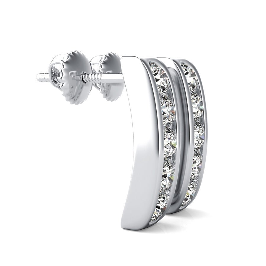 Bar Earrings With Channel Set - Jewelry Exchange Center