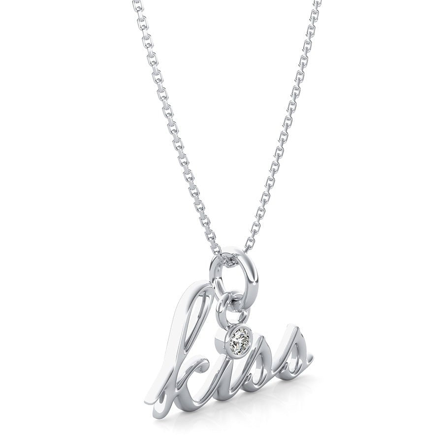"Kiss" Pendant With Bezel Set Stone - Jewelry Exchange Center