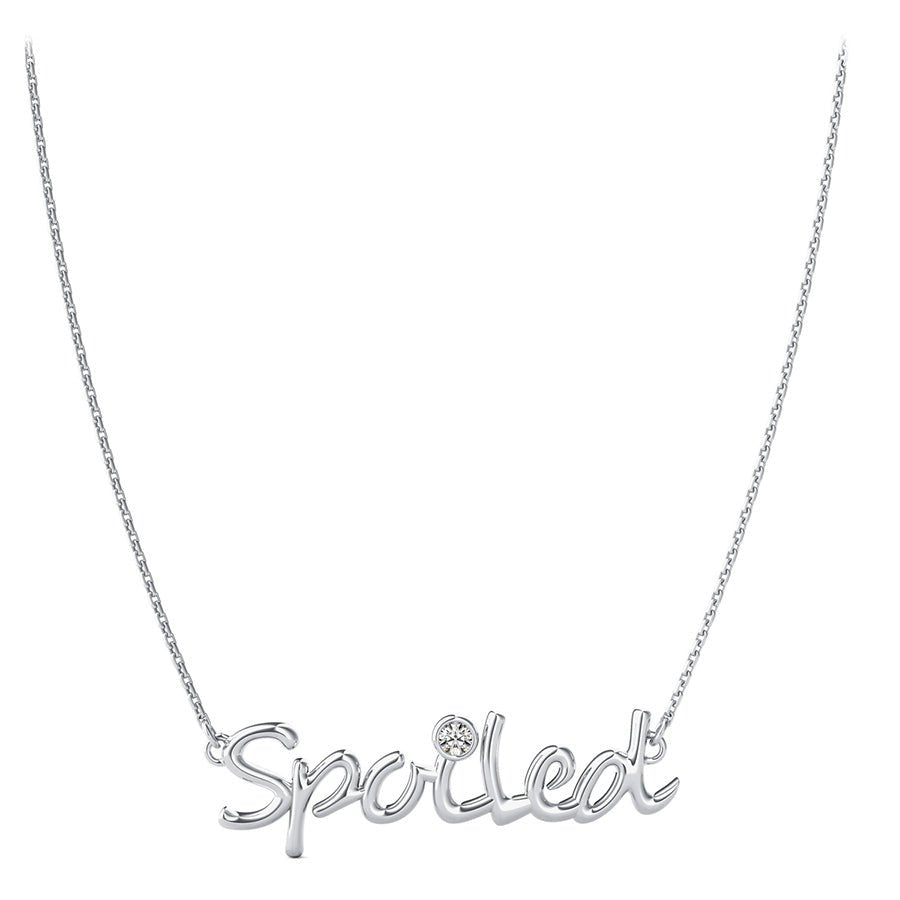 "Spoiled" Pendant With Bezel Set Stone - Jewelry Exchange Center