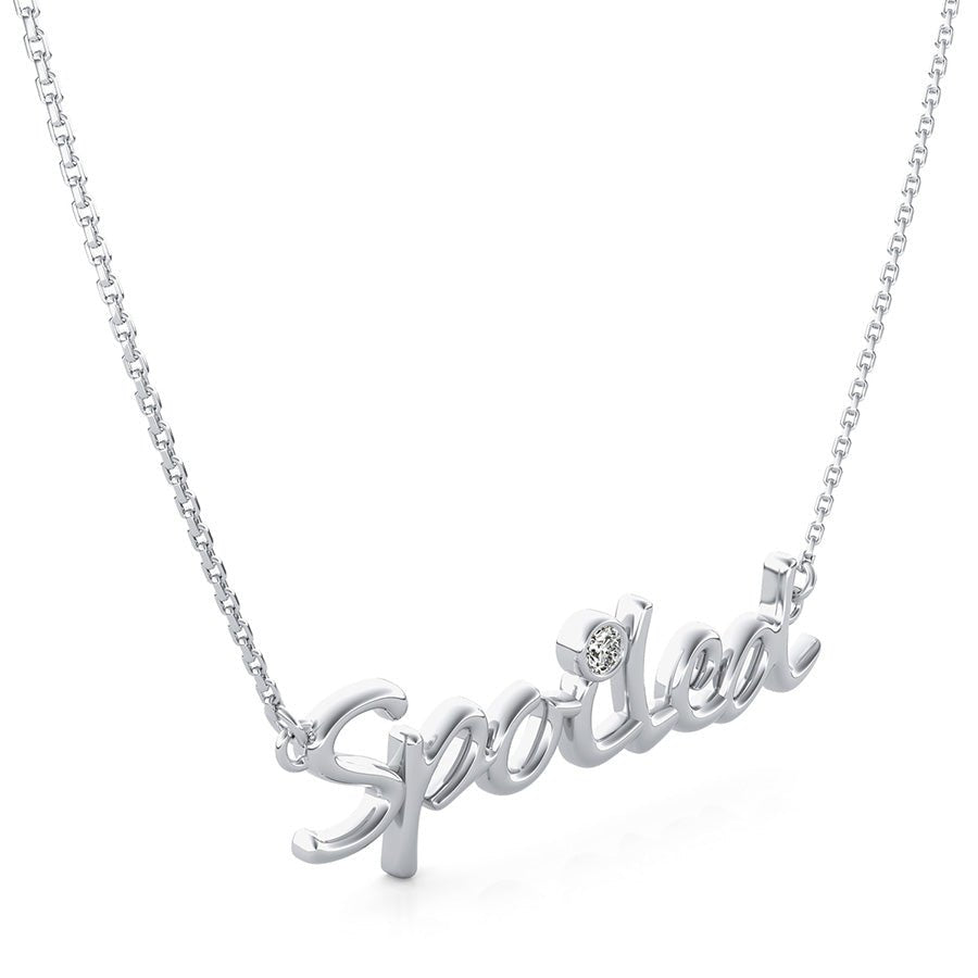"Spoiled" Pendant With Bezel Set Stone - Jewelry Exchange Center