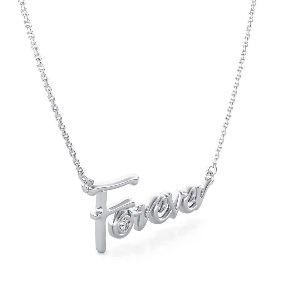 "Forever" Pendant With Bezel Set Stone - Jewelry Exchange Center