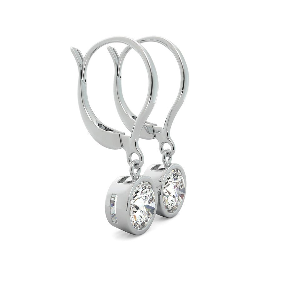 Leverback Bezel Earrings - Jewelry Exchange Center