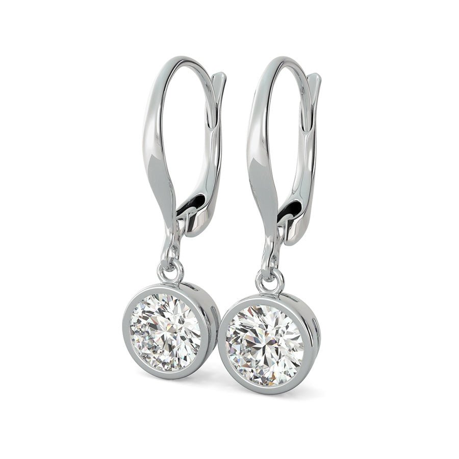 Bezel Leverback Earrings - Jewelry Exchange Center