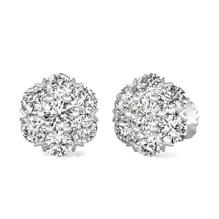 0.50 Ct. T.W. Cluster Stud Earrings - Jewelry Exchange Center