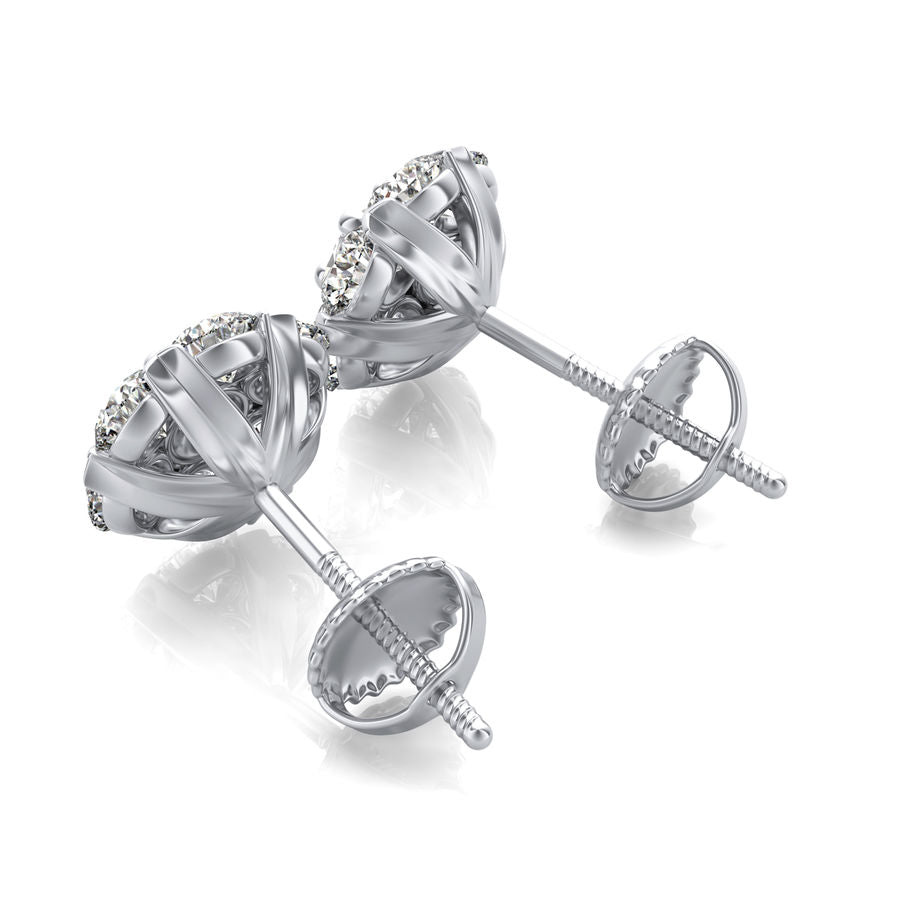 0.75 Ct. T.W. Cluster Stud Earrings - Jewelry Exchange Center