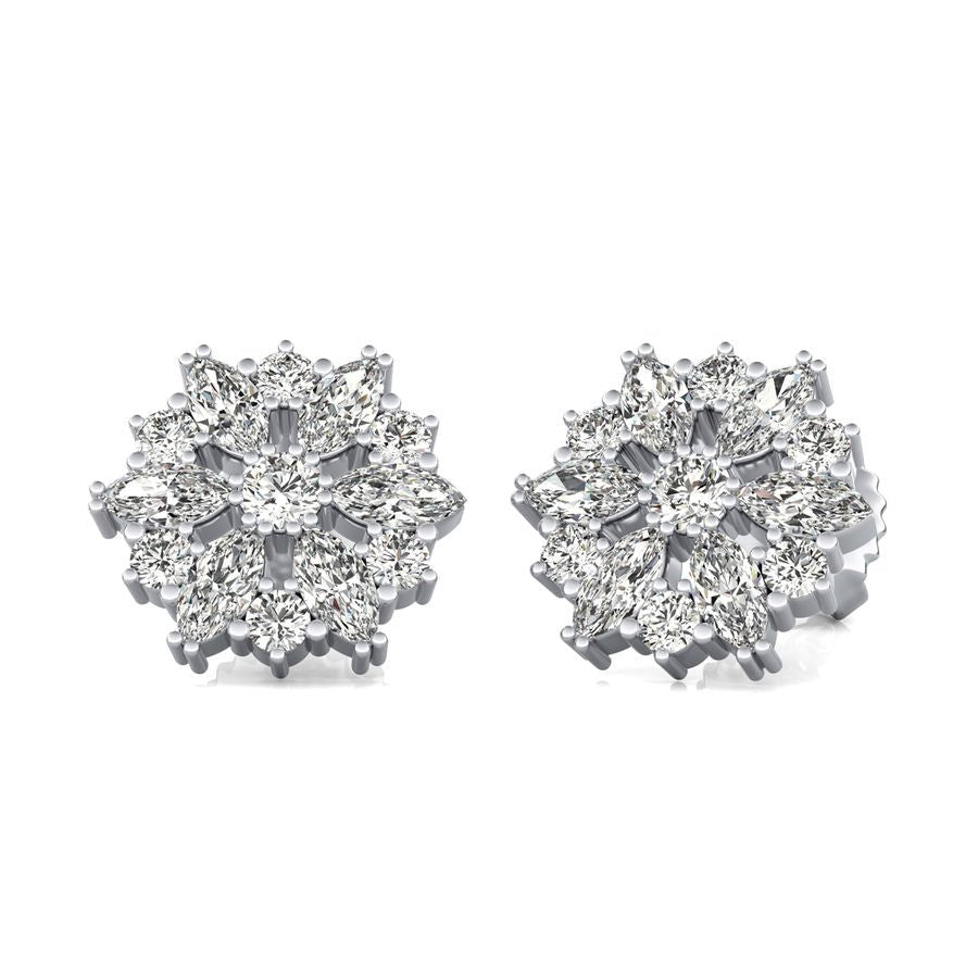 1.50 Ct. T.W. Cluster Stud Earrings - Jewelry Exchange Center
