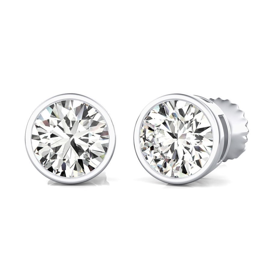 Bezel Stud Earrings - Jewelry Exchange Center