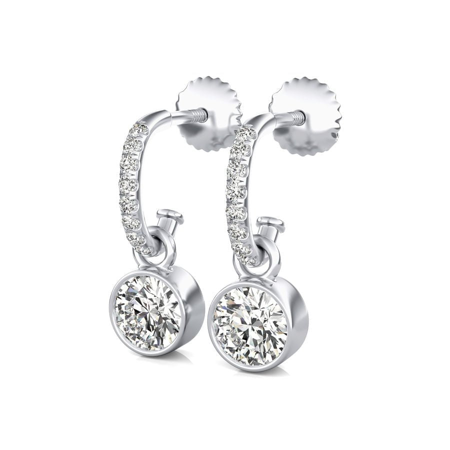 Dropped Bezel Solitaire Earrings - Jewelry Exchange Center
