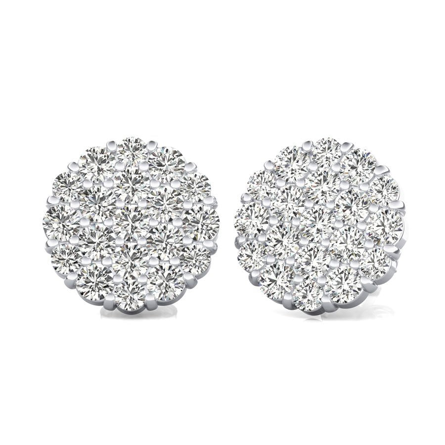 1.00 Ct. T.W. Cluster Stud Earrings - Jewelry Exchange Center