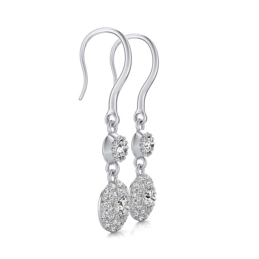 Micro Pave Dangle Halo Earrings - Jewelry Exchange Center