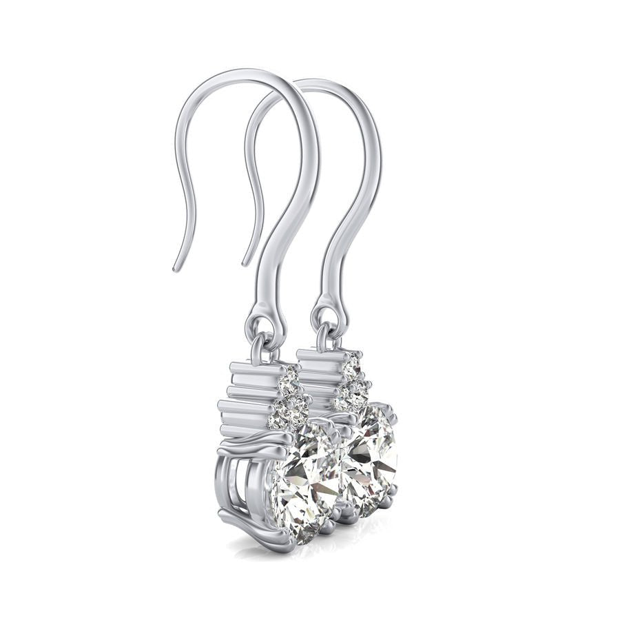 Leverback Solitaire Earrings With Three Stones - Jewelry Exchange Center