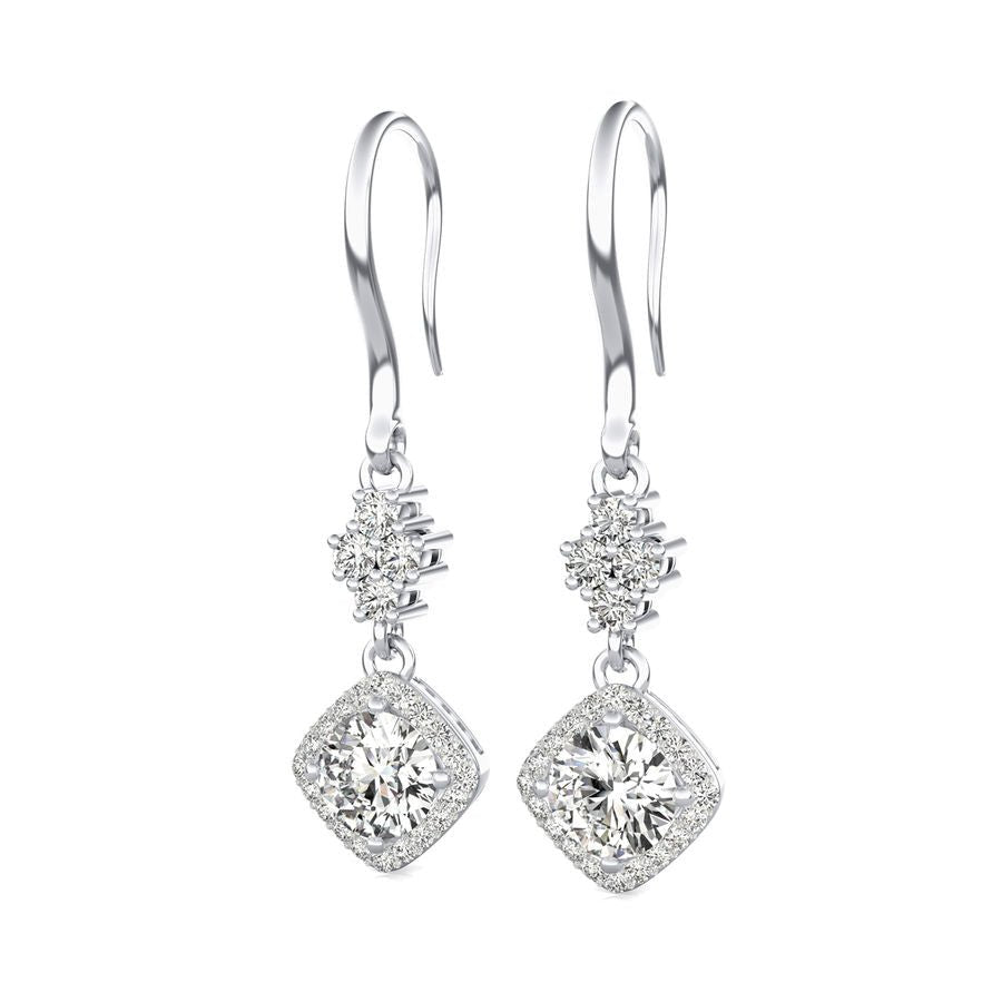 Halo Lever Back Earrings - Jewelry Exchange Center