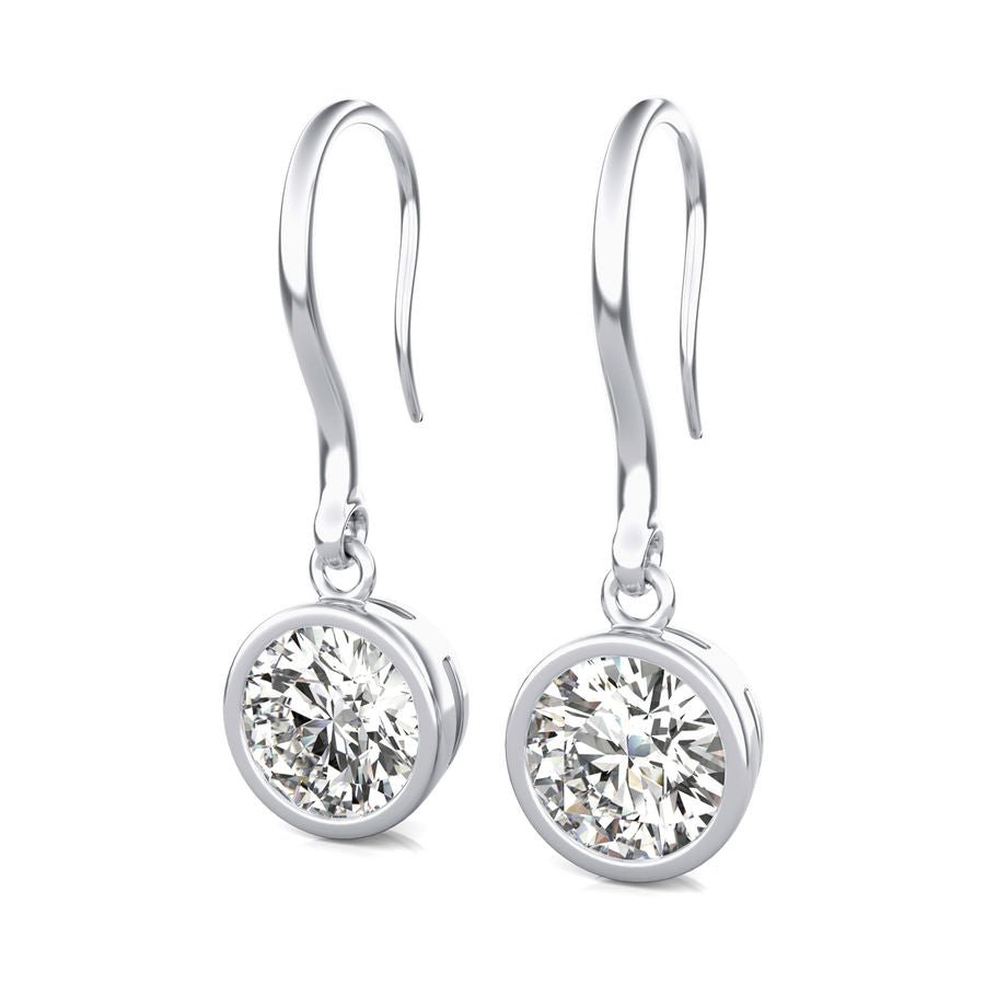 Dropped Bezel Solitaire Earrings - Jewelry Exchange Center