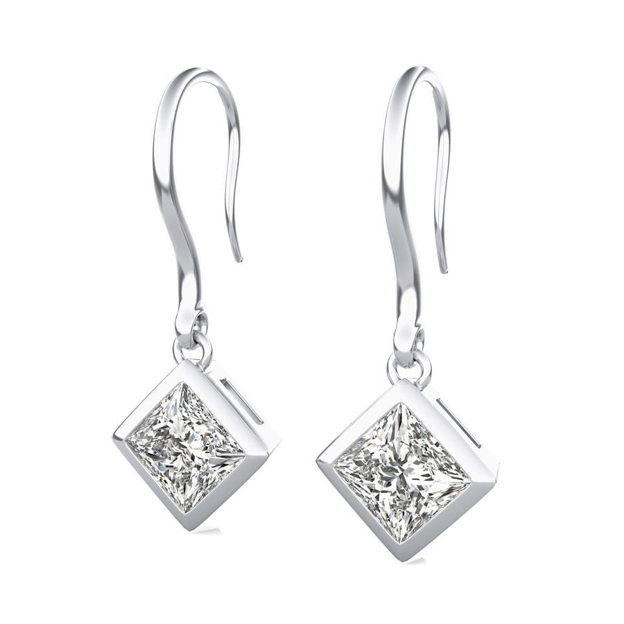 Dropped Bezel Solitaire Earrings - Jewelry Exchange Center