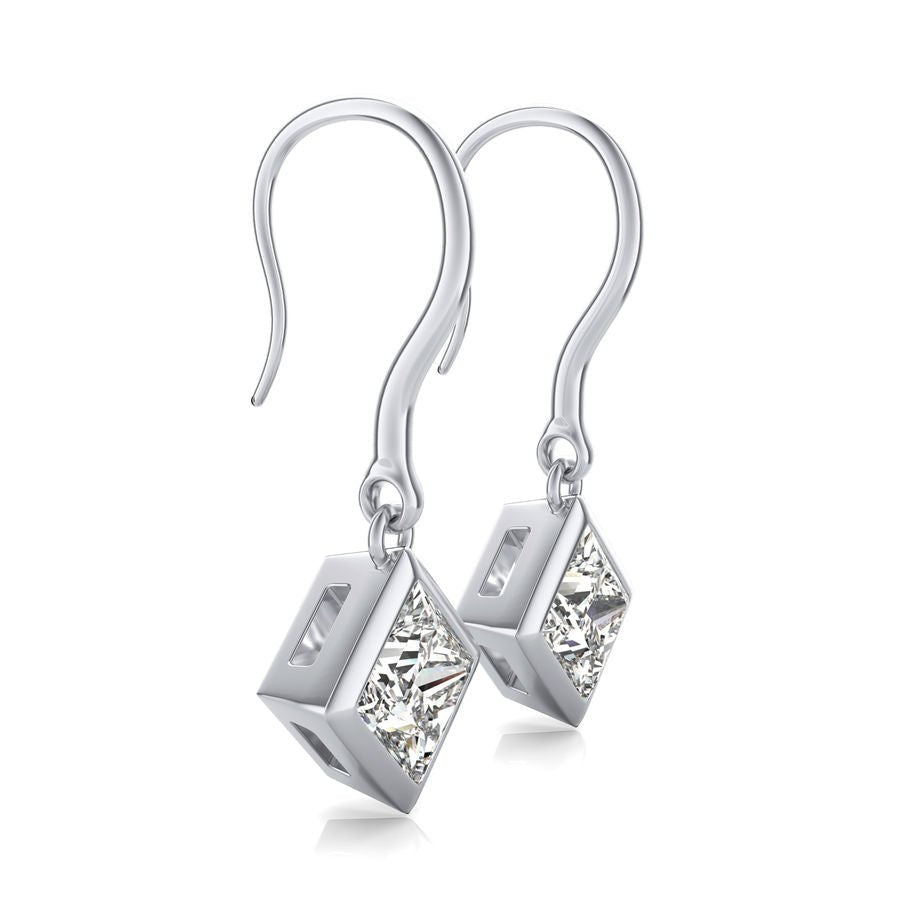 Dropped Bezel Solitaire Earrings - Jewelry Exchange Center