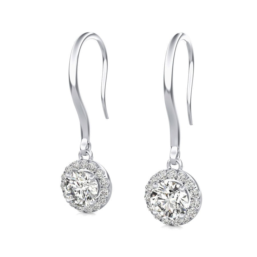 Halo Lever Back Earrings - Jewelry Exchange Center