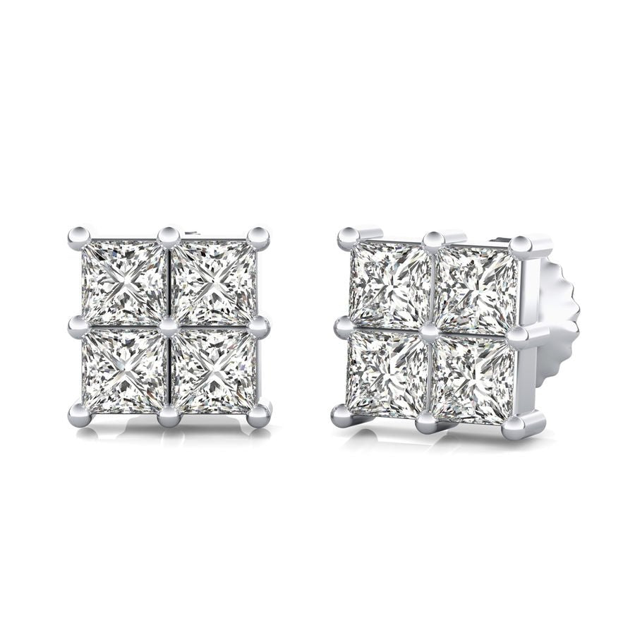 0.75 Ct. T.W. Cluster Stud Earrings - Jewelry Exchange Center