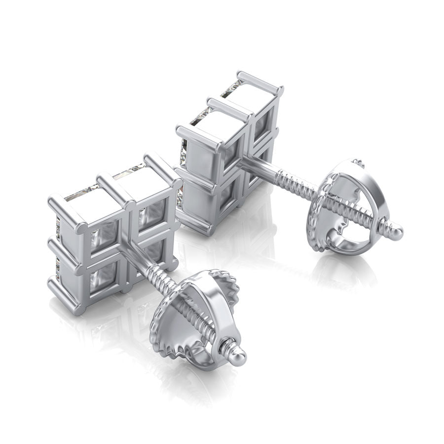 0.75 Ct. T.W. Cluster Stud Earrings - Jewelry Exchange Center
