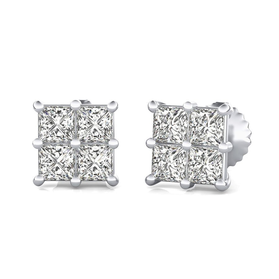 0.75 Ct. T.W. Cluster Stud Earrings - Jewelry Exchange Center