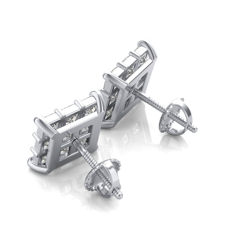 1.50 Ct. T.W. Cluster Stud Earrings - Jewelry Exchange Center