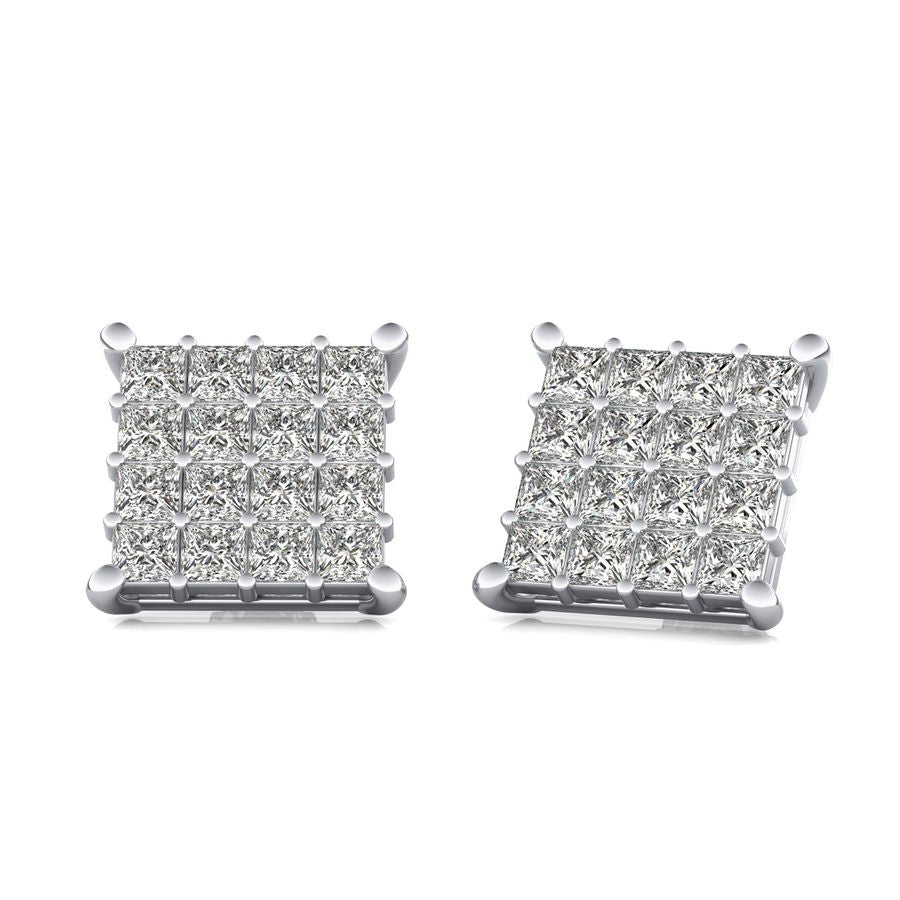 3.00 Ct. T.W. Cluster Stud Earrings - Jewelry Exchange Center