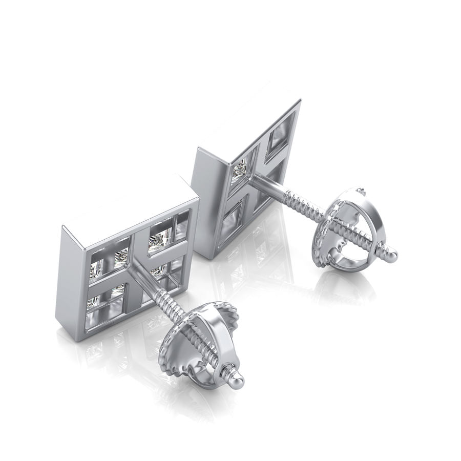 1.50 Ct. T.W. Cluster Stud Earrings - Jewelry Exchange Center