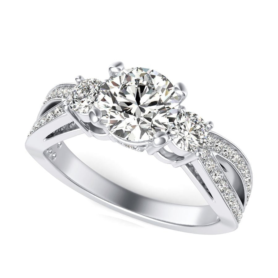 Three Stone Engagement Ring - Jewelry Exchange Center