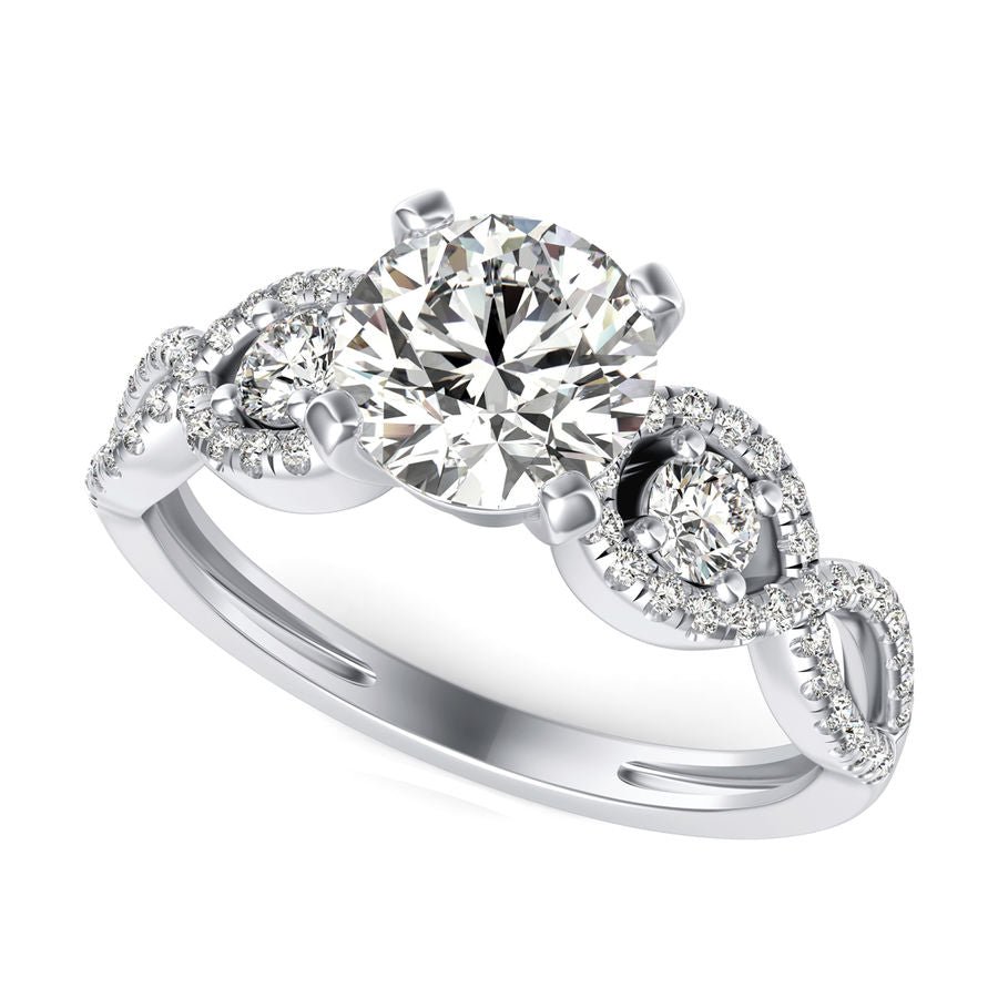 Three Stone Engagement Ring - Jewelry Exchange Center