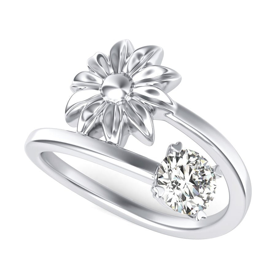 Solitaire Flower Ring - Jewelry Exchange Center