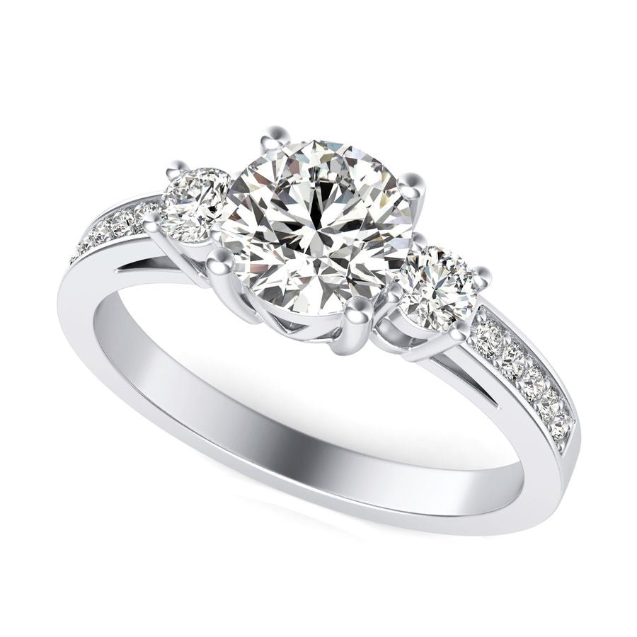 Three Stone Engagement Ring - Jewelry Exchange Center