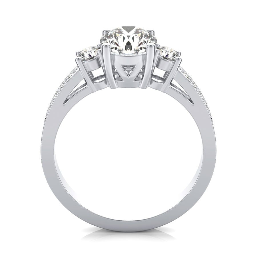 Three Stone Engagement Ring - Jewelry Exchange Center