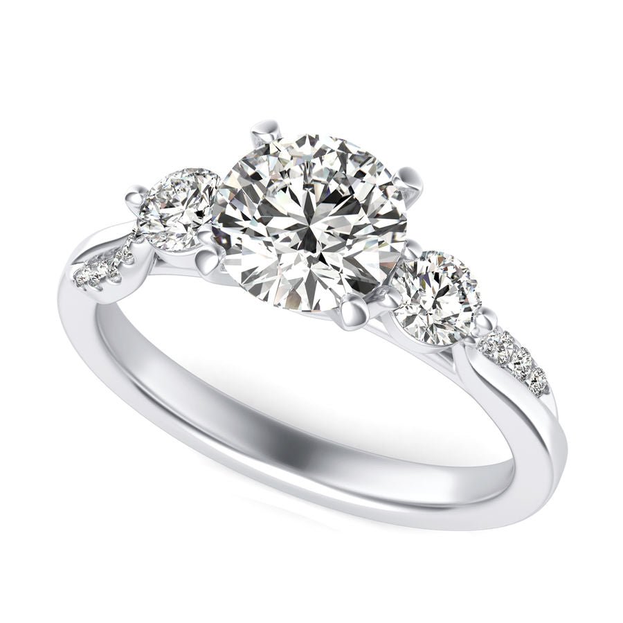 Three Stone Engagement Ring - Jewelry Exchange Center