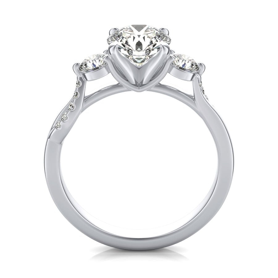 Three Stone Engagement Ring - Jewelry Exchange Center