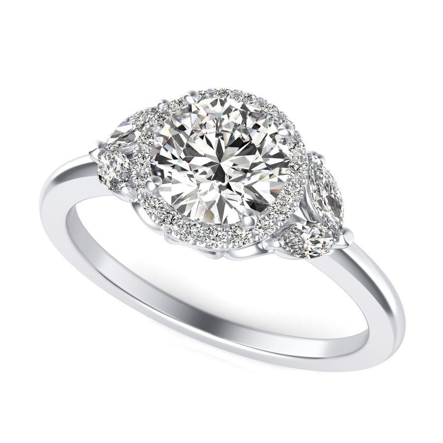 Three Stone Engagement Ring - Jewelry Exchange Center