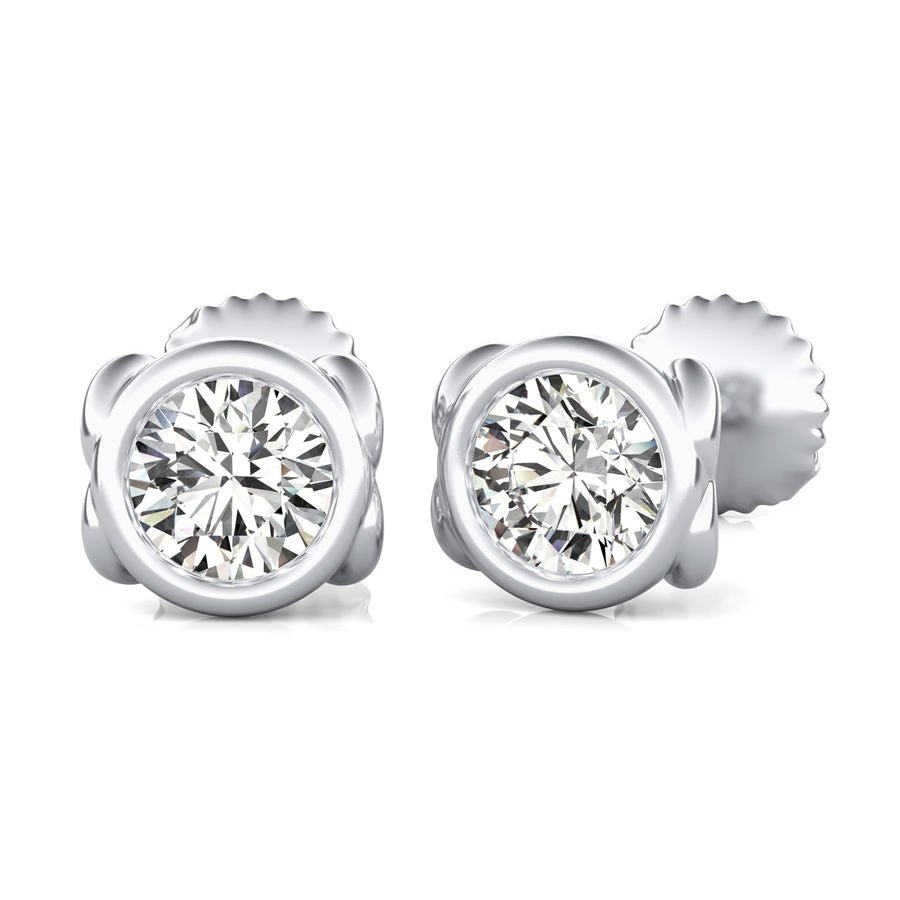 Bezel Stud Earrings - Jewelry Exchange Center
