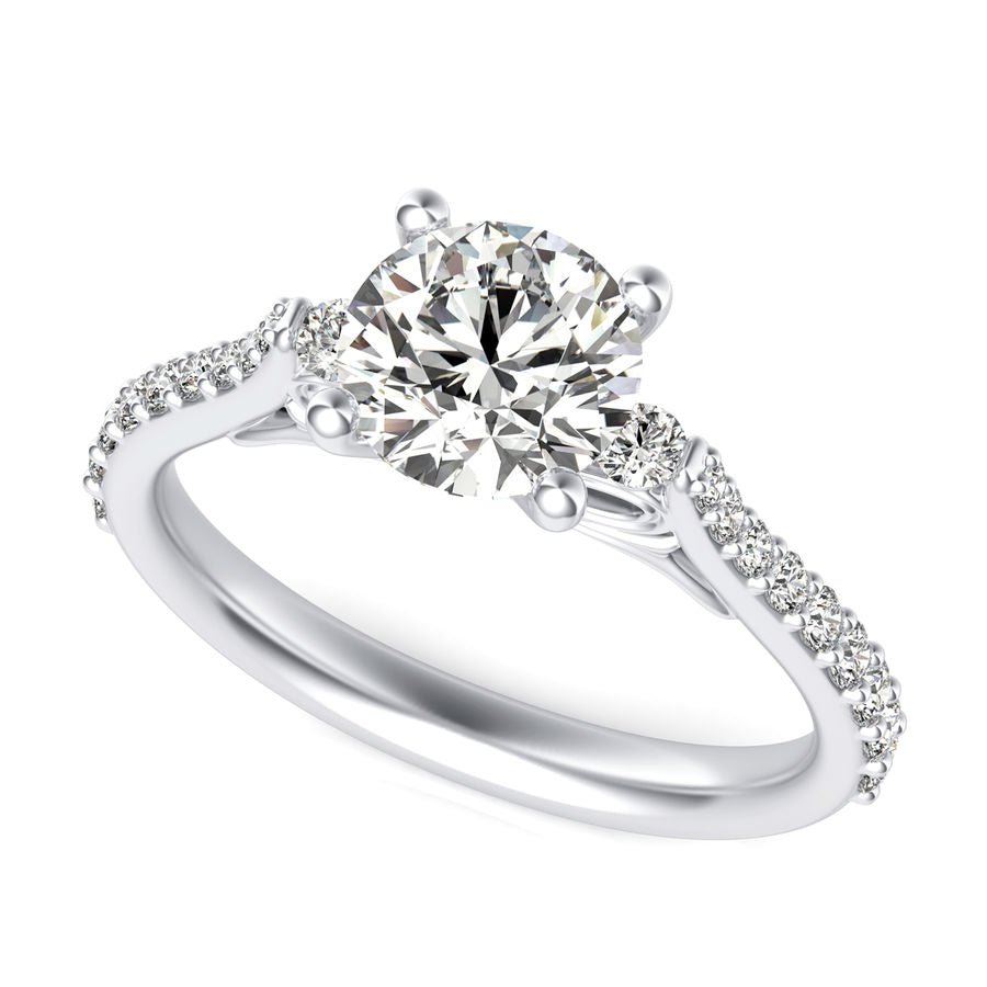 Three Stone Engagement Ring - Jewelry Exchange Center