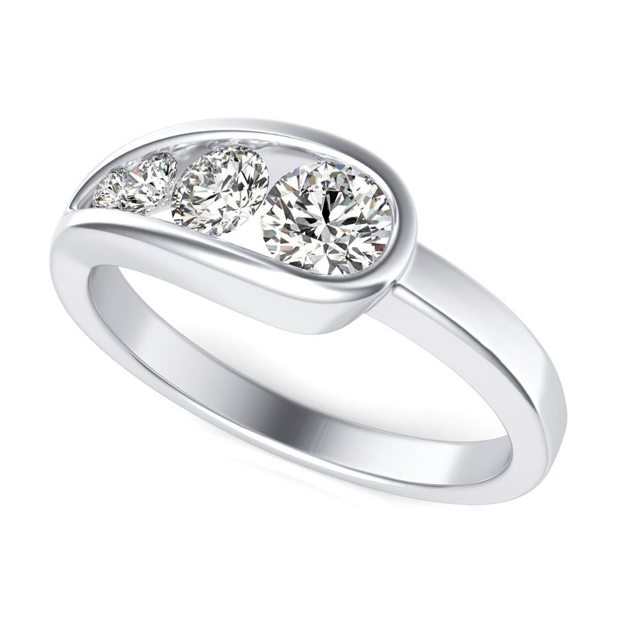 Bezel Set Three Stone Fashion Ring - Jewelry Exchange Center