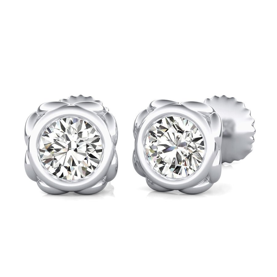 Bezel Stud Earrings - Jewelry Exchange Center
