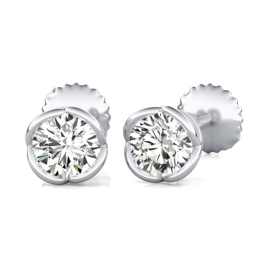 Bezel Stud Earrings - Jewelry Exchange Center