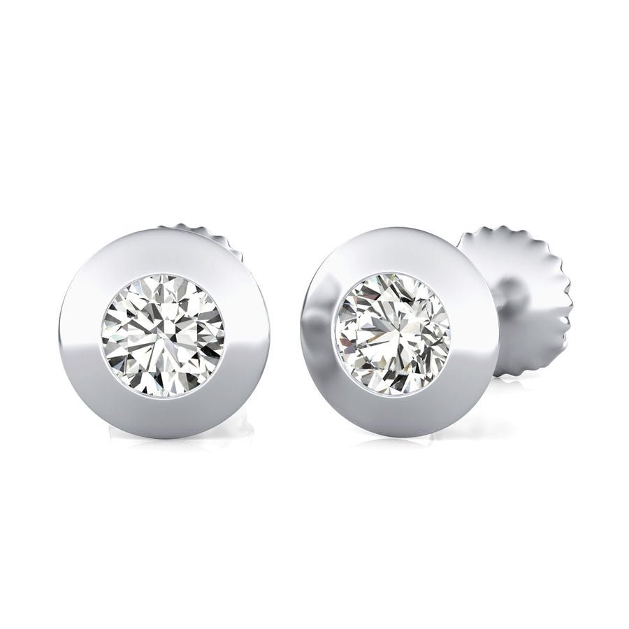 Bezel Stud Earrings - Jewelry Exchange Center