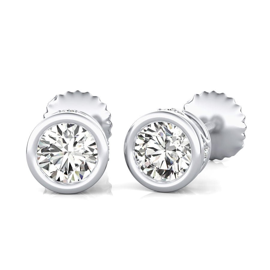 Bezel Stud Earrings - Jewelry Exchange Center
