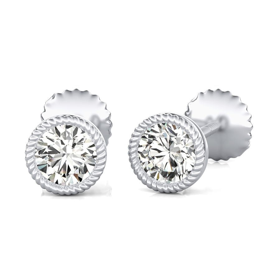 Bezel Stud Earrings - Jewelry Exchange Center