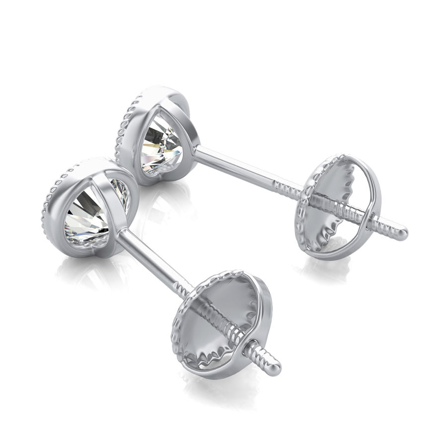Bezel Stud Earrings - Jewelry Exchange Center