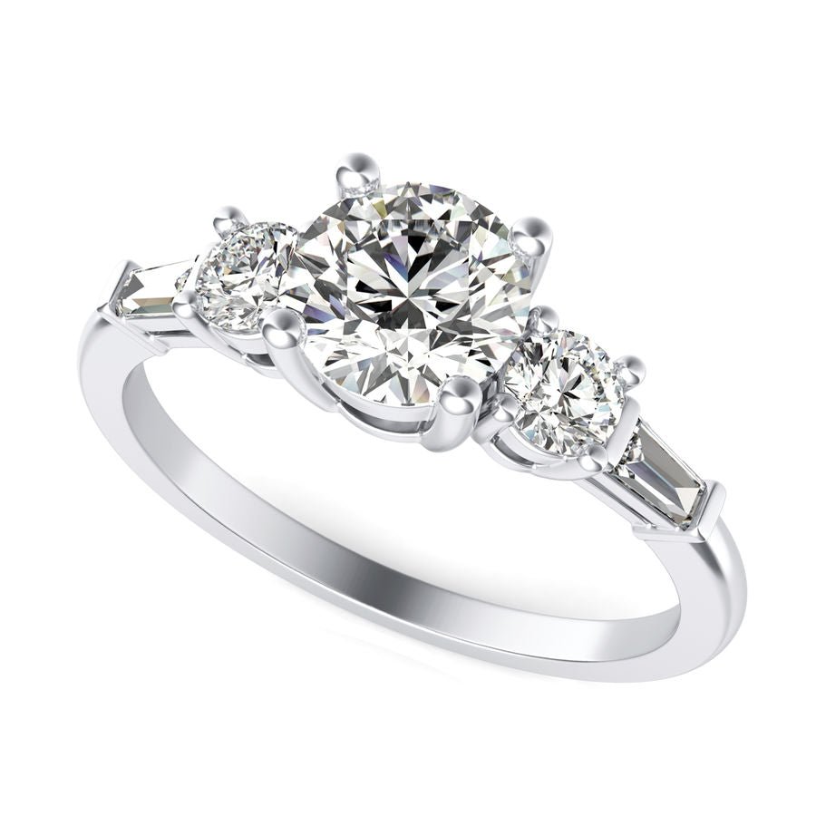 Three Stone Engagement Ring - Jewelry Exchange Center