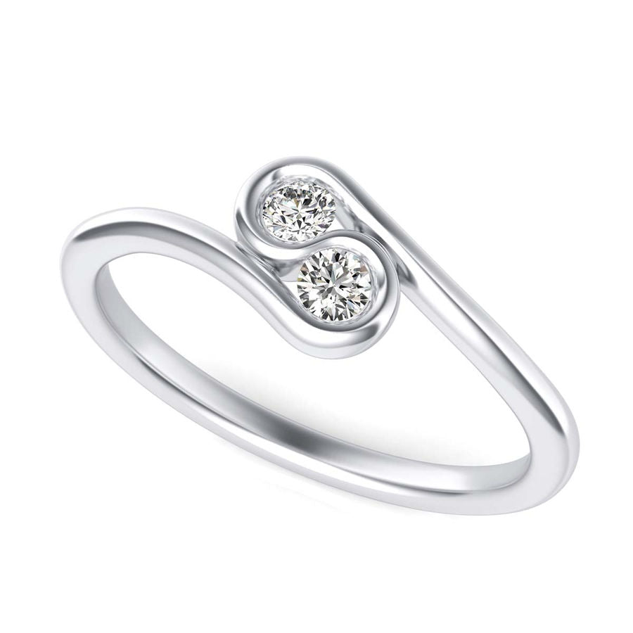 2 Stone Floating Channel Fashion Ring - Jewelry Exchange Center
